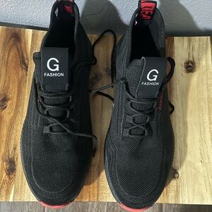 Black and Red work Men's Shoes